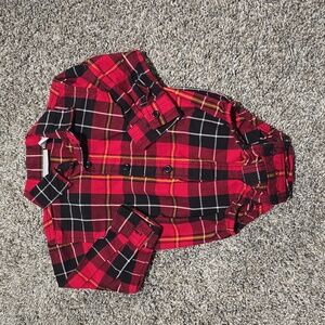 Button Down Plaid Onesie